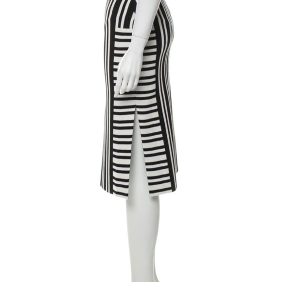 Designer Tanya Taylor Skirt Contrast Stripes ITaLY Stretch Black White L - Picture 2 of 13